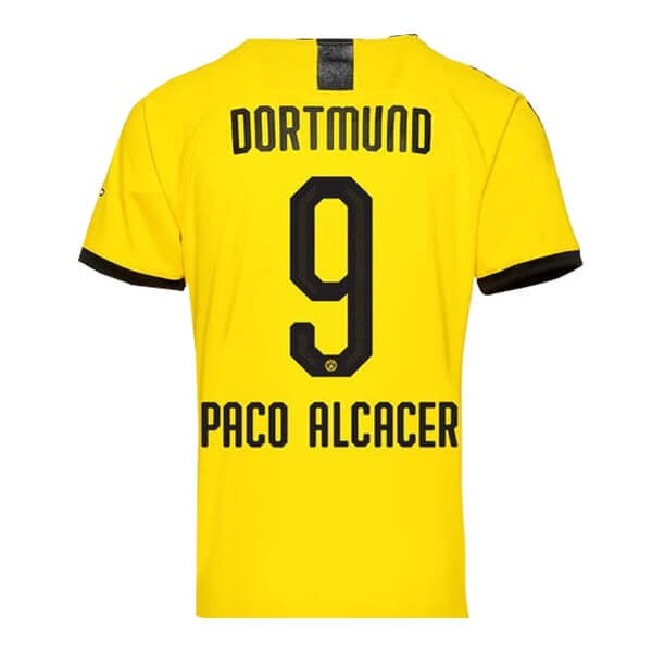 Tailandia Replicas Camiseta Borussia Dortmund NO.9 Paco Alcacer 1ª 2019/20 Amarillo